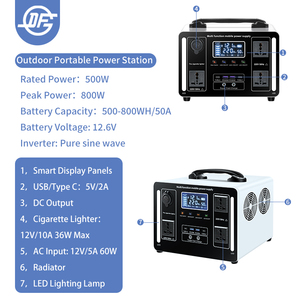 เครื่องกำเนิดไฟฟ้าพลังงานแสงอาทิตย์แบบขายส่ง 110V 220V แบตเตอรี่ LifePo4 378WH แบตเตอรี่พลังงานแสงอาทิตย์ราคาถูก พาวเวอร์แบงค์ 500W 1000W 2000W สำหรับขาย - Product Image 5