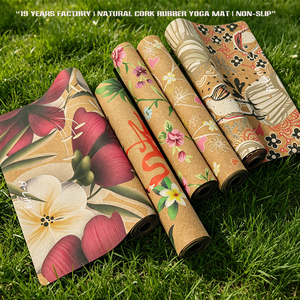 Tapis <span class=keywords><strong>de</strong></span> yoga ovale en liège naturel vegan marron chocolat, designs personnalisés <span class=keywords><strong>de</strong></span> qualité supérieure pour la vente en gros - Product Image 5