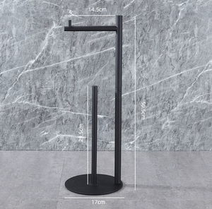 Porte-rouleau de <span class=keywords><strong>papier</strong></span> <span class=keywords><strong>toilette</strong></span> 2 en 1 sur pied avec ventouses - Product Image 1