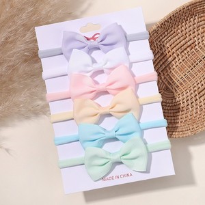 Juego de 6 diademas con lazo de cinta colorida para niñas, accesorios elásticos para el cabello, suaves para bebés, regalos dulces para niños - Product Image 4