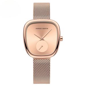 Reloj de Mujer en Oro Rosa, Diseño Tonneau, Minimalista, con Subesfera, Correa de Acero Inoxidable, Resistente al Agua, Cuarzo, en Oferta - Product Image 5