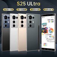 Smartphone S25 Ultra 5G, écran 7,3 pouces, batterie 8000 mAh, 16 Go + 1 To, processeur Deca Core, Android 14 HD, reconnaissance faciale, appareil photo 108 MP, connectivité LTE