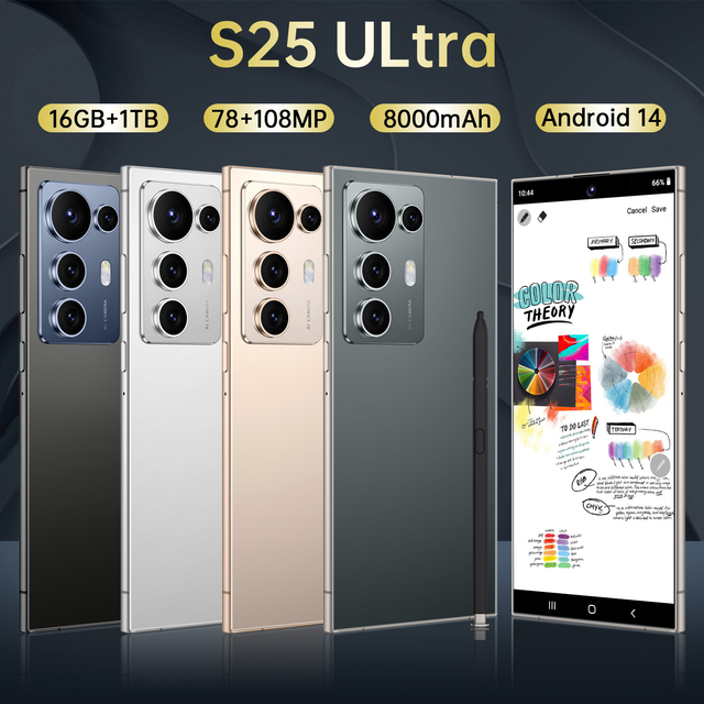 S25 Ultra 5G Smartphone 7.3 Inch 8000mAh 16GB+1TB Deca Core HD Android 14 Face Recognition 108MP Camera LTE Cellular Smartphone