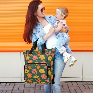 Bolsas de Pañales Impermeables con Diseño de Flores de Puakenikeni Hawaianas, Mochila Portátil para Bebés, Bolsas de Viaje para Mamás - Product Image 6