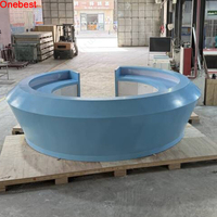 Comptoirs d'information ronds de réception de centre de remise en forme à surface solide mate de grande taille