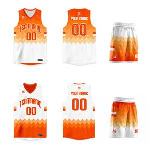 Maillot de basket-ball personnalisé orange et blanc double face pour le sport - Product Image 3