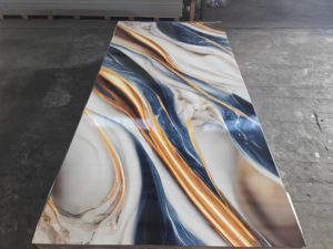 Современная Роскошная золотистая доска из УФ-мрамора, глянцевые внутренние стеновые панели для ванной комнаты, для гостиной, отеля, водонепроницаемые для дома - Product Image 4