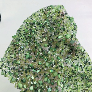 Đẹp Sequin Kim Cương vải Nhà cung cấp tinh thể màu xanh lá cây lớn kim cương hạt vải - Product Image 3