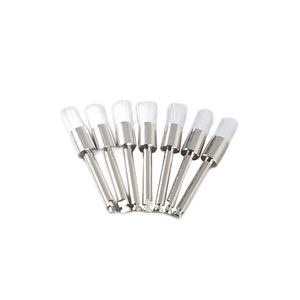 Brosses de polissage dentaire à tête plate, en acier inoxydable blanc, pour le blanchiment des dents, accessoires jetables pour soins bucco-dentaires - Product Image 4