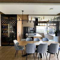 Meuble de cuisine modulaire de luxe moderne sur mesure avec tiroirs à fermeture douce et armoire de rangement de haute qualité