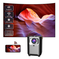 Projecteur LED LCD intelligent Android 4K 300 lumens, système de cinéma maison Android 11 avec batterie intégrée, portable pour la maison et le bureau