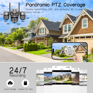 กล้องวงจรปิดอัจฉริยะ V380 PRO 10X ZOOM สำหรับภายนอกอาคาร รองรับซิม 4G 5 เลนส์ 4 หน้าจอ ตรวจจับมนุษย์ด้วย AI กันน้ำ พร้อมระบบเตือนภัย ใช้พลังงานแสงอาทิตย์ - Product Image 4