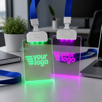 Étiquettes nominatives LED en acrylique personnalisables haut de gamme avec découpe laser et impression numérique pour badges et étiquettes professionnels en acrylique transparent