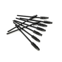 50 pièces/ensemble Six couleurs baguettes de Mascara jetables Mini cils brosses Mascara applicateur Micro Spoolie brosses pour cils
