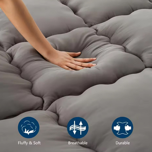 <span class=keywords><strong>Sur</strong></span>-<span class=keywords><strong>matelas</strong></span> en fibre de microfibre matelassé de couleur unie épaissie pour hôtels et maisons Literie douce et moelleuse Taille personnalisée - Product Image 6