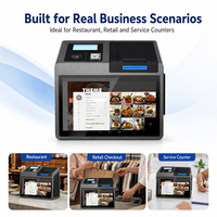 Terminal POS Pintar Z100 Layar Sentuh Besar Printer Thermal Terintegrasi Pembaca Kartu NFC IC Dukungan Laci Uang RJ12