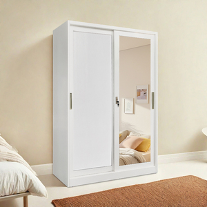 Industriale doppio 2 porta scorrevole in acciaio <span class=keywords><strong>armadio</strong></span> con serratura <span class=keywords><strong>a</strong></span> <span class=keywords><strong>specchio</strong></span> in ferro <span class=keywords><strong>armadio</strong></span> per mobili da camera da letto legari Baja - Product Image 3