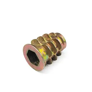 China Supplier Customized M6 Wood Insert Nut Zinc Alloy Hex Drive Furniture Wood Threaded Insert Nut For Furniture