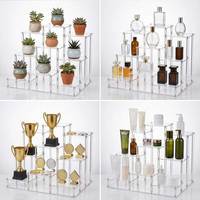 Présentoir en acrylique transparent à 4 niveaux pour gâteaux, beignets, assiettes alimentaires, collations, comptoirs et présentations en magasin de détail
