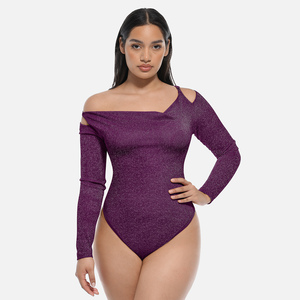 Body brillant pour femme Body décontracté à <span class=keywords><strong>manches</strong></span> <span class=keywords><strong>courtes</strong></span> Sexy intégré Soutien-gorge et string à l'entrejambe - Product Image 2