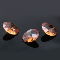 Pierres de zircone cubique 5A personnalisées de 16 mm de forme ronde couleur champagne, taille damier à dos pointu, traitement thermique, pierres CZ