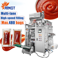 Machine multivoie sachets ketchup 10-20g, sauce, confiture, salsa, mayo, miel, liquides visqueux, remplissage