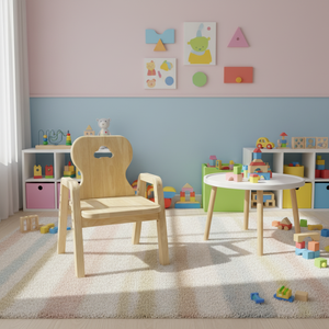 เก้าอี้เด็กปรับระดับได้ 4 ระดับ ทำจากไม้ยางพาราแท้ ทาสีด้วยน้ำ ขายดีที่สุด - Product Image 5