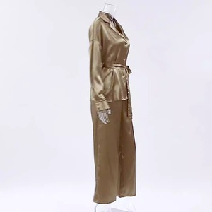 Offre Spéciale nouveau vêtements de nuit mode pyjamas femmes vêtements de nuit pyjamas pour femmes ensemble lâche femmes pyjamas décontracté français soie pyjamas - Product Image 6