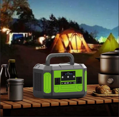 500W Outdoor Portable Power Station Lithium Battery Home Backup Solar Generator with Jump Starter Pure Sine Wave & MPPT Solar