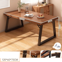 Table à manger rectangulaire de style industriel pour usage domestique et commercial, plateau en panneau de densité