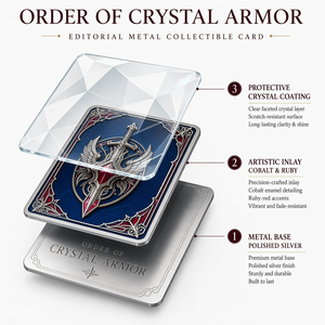 Tarjeta Coleccionable Metálica 3D <span class=keywords><strong>de</strong></span> Lujo - Serie Orden <span class=keywords><strong>de</strong></span> la Armadura <span class=keywords><strong>de</strong></span> Cristal - Tarjeta <span class=keywords><strong>de</strong></span> Intercambio <span class=keywords><strong>de</strong></span> <span class=keywords><strong>Caballero</strong></span> <span class=keywords><strong>de</strong></span> Fantasía Hecha a Mano - Product Image 5