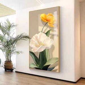 Salon de luxe décorations pour la maison peinture de <span class=keywords><strong>fleurs</strong></span> art mural de haute qualité peintures en porcelaine de cristal - Product Image 4