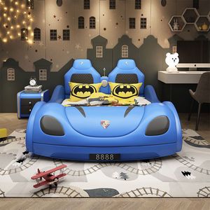 Lit de voiture de sport créatif pour enfants, lit de voiture de course de haute qualité pour chambre de garçons avec roues lumineuses - Product Image 4