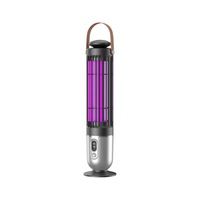 Lámpara Antimosquitos Eléctrica con Sensor de Luz, Luz Nocturna LED Púrpura, Impermeable, con Batería Integrada para Acampar al Aire Libre