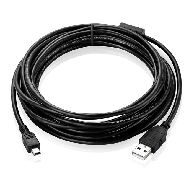 Bochara Mini 5Pin USB Cable USB 2.0 Type a Male to Mini 5Pin Male Foil+Braided+PVC Shielded 30cm 50cm 1m 1.5m 1.8m 3m 5m