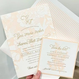 Inviti Matrimoniali Personalizzati <span class=keywords><strong>di</strong></span> Alta Gamma, Biglietti d'Auguri Premium, Cartoline Stampate su Cartoncino <span class=keywords><strong>di</strong></span> Cotone Goffrato e Texturizzato - Product Image 6