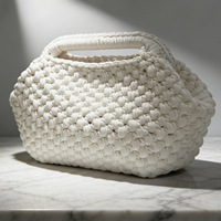 Sac à main en fil tissé à la main pour femmes, couleur unie, sac à bandoulière léger de luxe pour les vacances à la plage