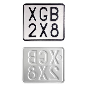 <span class=keywords><strong>Targhe</strong></span> Moto Personalizzate in Alluminio Lucido Riflettente con Design Europeo Italiano, Produzione su Misura - Product Image 2