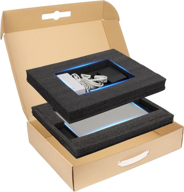 Portable Lightweight Recyclable Carton Laptop Shipping Box with Custom Logo Handle Dustproof & Eco-Friendly Packaging