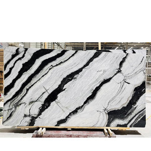 Dalles de marbre texturé blanc et <span class=keywords><strong>noir</strong></span> Panda pour la décoration de hall d'hôtel, revêtement mural, comptoir, crédence, table et escalier - Product Image 2