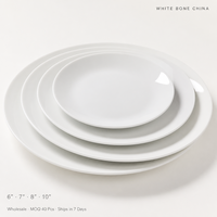 Assiettes en Porcelaine Fine Blanche en Gros – 6, 7, 8, 10 Pouces – Vaisselle de Luxe en Céramique pour Restaurants