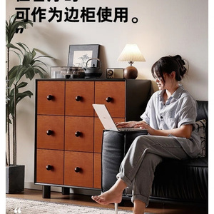 ตู้ลิ้นชักไม้เนื้อแข็งเก้าลิ้นชัก ตู้เก็บของห้องนั่งเล่นทำจากไม้บ็อกซ์วูด - Product Image 3