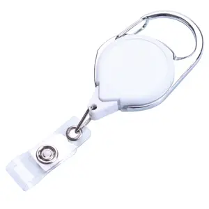 Bestom 100PCS Plastic V Shape Forste Badge Reels With PVC Strap Retractable Keychain For Men Badge Reel Yoyo For Exhibition