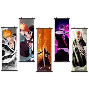 25x75CM pedang Ichigo Kurosaki Soul Reaper seni dinding kanvas Anime Bleach poster