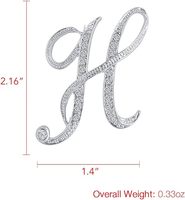 Broche tendance pour enfant, initiale 26 lettres entièrement sertie de diamants, zircon glacé, alphabet H, bijou, épingle pour pull et manteau, accessoires
