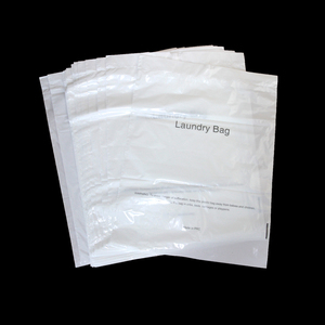 Sac à linge en plastique PE à cordon de serrage à impression personnalisée sacs de lavage jetables pour chambre d'hôtel pour vêtements - Product Image 5