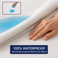 Enveloppe de matelas à fermeture éclair Protège-matelas imperméable, couche TPU à six faces s'adapte jusqu'à 8 pouces de profondeur lisse-lavable doux