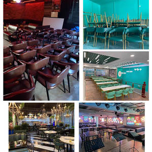 ชุดโต๊ะบาร์และเก้าอี้สไตล์วินเทจแบบกำหนดเอง สำหรับบาร์ดนตรี บาร์แสงสี ร้านอาหารวินเทจ บิสโทร โซฟาบูธ - Product Image 2