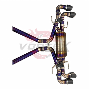 Échappement en titane Vortex Racing compatible avec Stelvio Quadrifoglio 2.9T Valvetronic, silencieux de performance Catback, kit chauffé violet. - Product Image 6