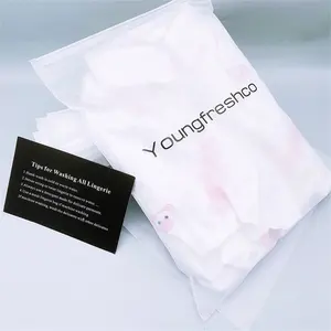 Plastic poly Transparent Frosted Zipper Bags size for Swimwear and Tshirt